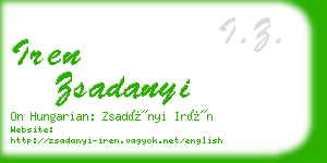 iren zsadanyi business card